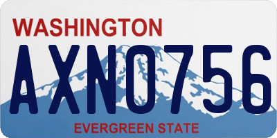 WA license plate AXN0756