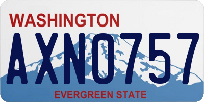 WA license plate AXN0757