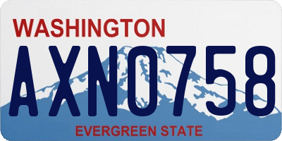 WA license plate AXN0758
