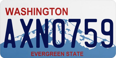 WA license plate AXN0759