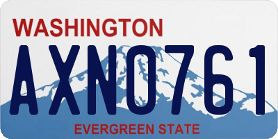 WA license plate AXN0761