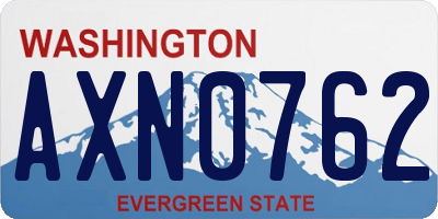WA license plate AXN0762
