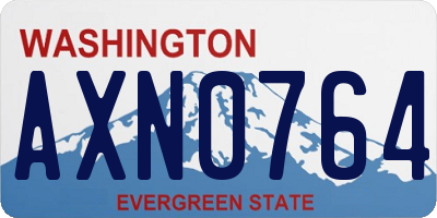 WA license plate AXN0764