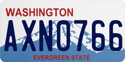 WA license plate AXN0766