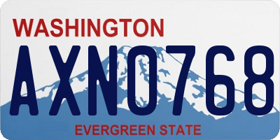 WA license plate AXN0768