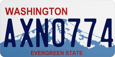 WA license plate AXN0774