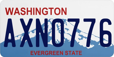 WA license plate AXN0776