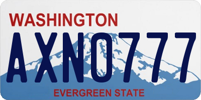 WA license plate AXN0777