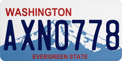 WA license plate AXN0778
