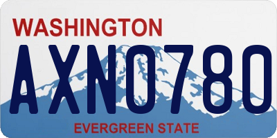 WA license plate AXN0780