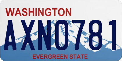 WA license plate AXN0781