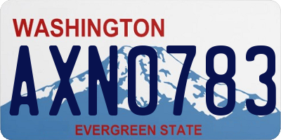 WA license plate AXN0783