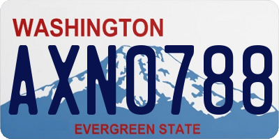 WA license plate AXN0788