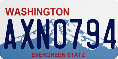 WA license plate AXN0794