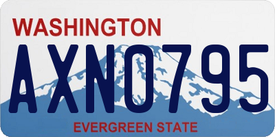 WA license plate AXN0795