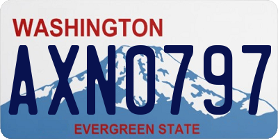 WA license plate AXN0797
