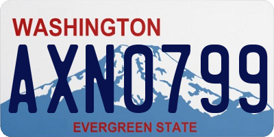 WA license plate AXN0799