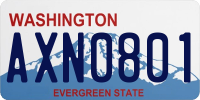 WA license plate AXN0801