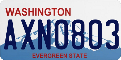 WA license plate AXN0803