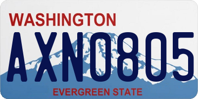 WA license plate AXN0805
