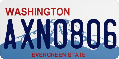 WA license plate AXN0806