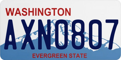 WA license plate AXN0807