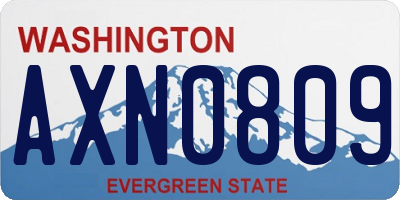 WA license plate AXN0809