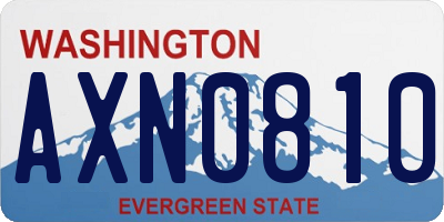 WA license plate AXN0810