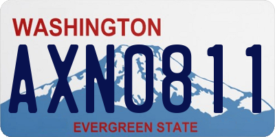 WA license plate AXN0811