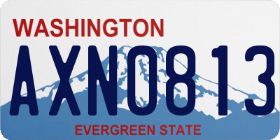 WA license plate AXN0813