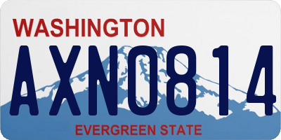 WA license plate AXN0814