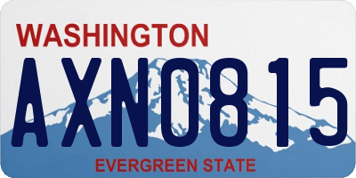WA license plate AXN0815