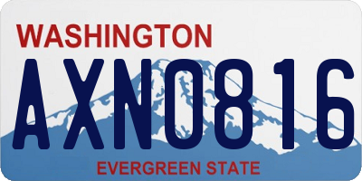 WA license plate AXN0816