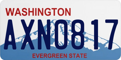WA license plate AXN0817