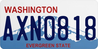 WA license plate AXN0818
