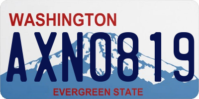 WA license plate AXN0819
