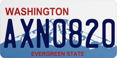 WA license plate AXN0820