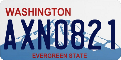 WA license plate AXN0821
