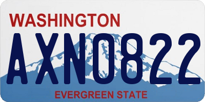 WA license plate AXN0822