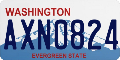 WA license plate AXN0824