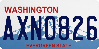 WA license plate AXN0826