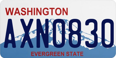 WA license plate AXN0830