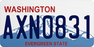 WA license plate AXN0831