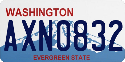 WA license plate AXN0832