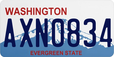 WA license plate AXN0834