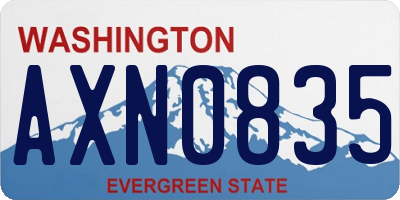 WA license plate AXN0835