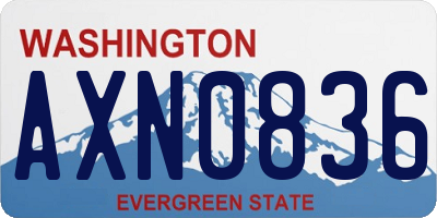 WA license plate AXN0836