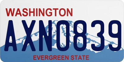 WA license plate AXN0839