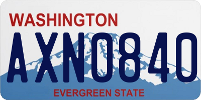 WA license plate AXN0840