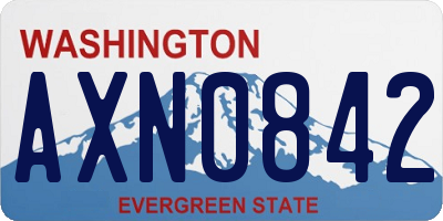 WA license plate AXN0842